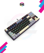 Redragon K552-LGY KUMARA RGB Wired Mechanical Gaming Keyboard – 87 Keys TKL, Hot-Swappable Switch, Double-Shot Keycaps – Black/Gray/Cream
