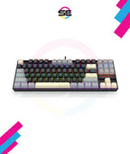 Redragon K552-LGY KUMARA RGB Wired Mechanical Gaming Keyboard – 87 Keys TKL, Hot-Swappable Switch, Double-Shot Keycaps – Black/Gray/Cream