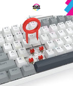 Redragon K552-WGL KUMARA RGB Wired Mechanical Gaming Keyboard – 87 Keys TKL, Hot-Swappable Red Switch, Rainbow LED – White/Gray/Black