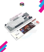 Redragon K552-WGL KUMARA RGB Wired Mechanical Gaming Keyboard – 87 Keys TKL, Hot-Swappable Red Switch, Rainbow LED – White/Gray/Black