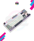 Redragon K552-WGL KUMARA RGB Wired Mechanical Gaming Keyboard – 87 Keys TKL, Hot-Swappable Red Switch, Rainbow LED – White/Gray/Black