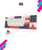Redragon K552-WLR KUMARA RGB Wired Mechanical Gaming Keyboard – 87 Keys TKL, Hot-Swappable Red Switch, Rainbow LED – White/Black/Red