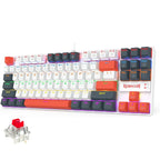 Redragon K552-WLR KUMARA RGB Wired Mechanical Gaming Keyboard – 87 Keys TKL, Hot-Swappable Red Switch, Rainbow LED – White/Black/Red