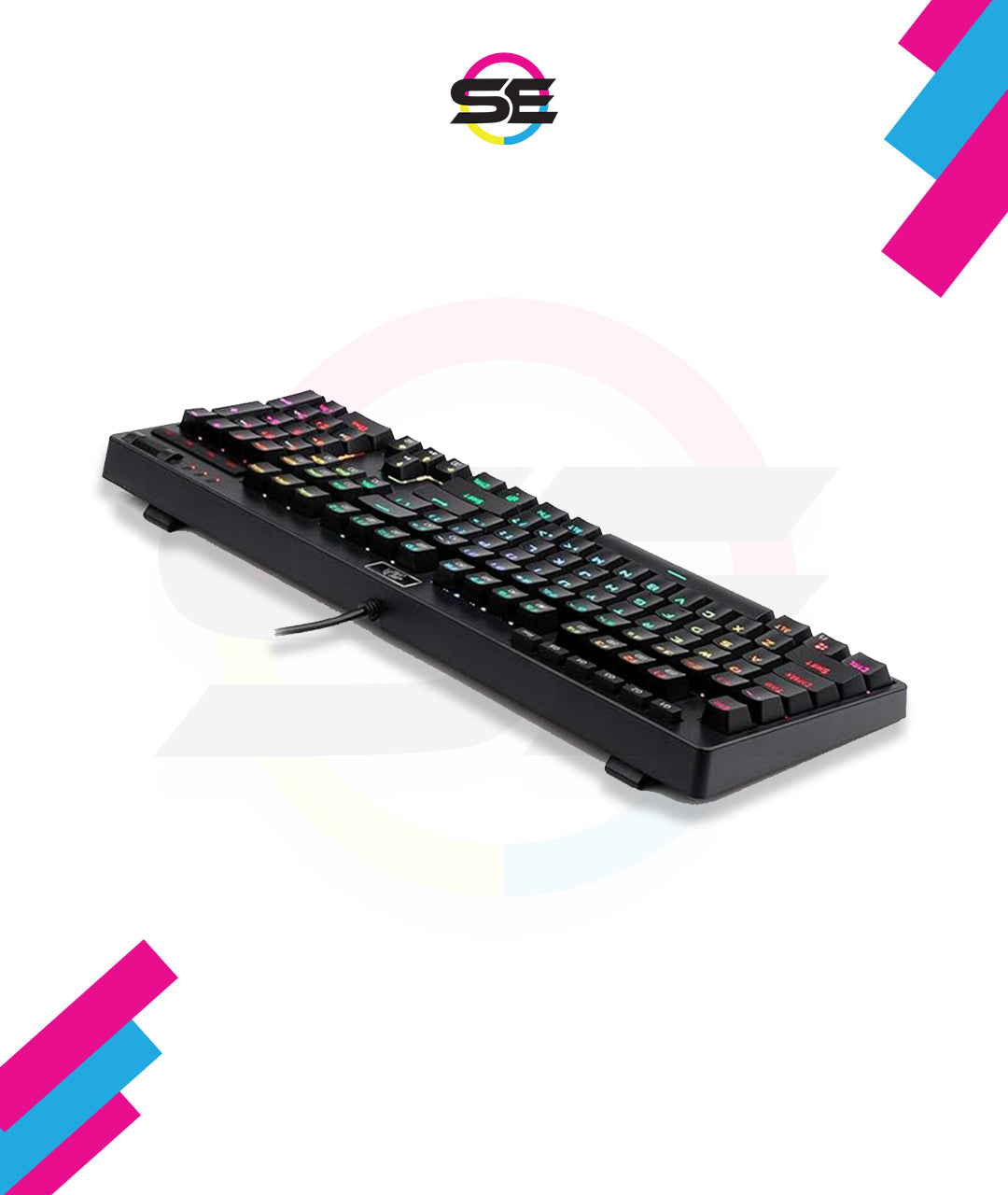 Redragon K579 RGB Wired Mechanical Gaming Keyboard – 104 Keys Full Size, Hot-Swappable Blue Switch, 5 Macro Keys, Volume Knob – Black
