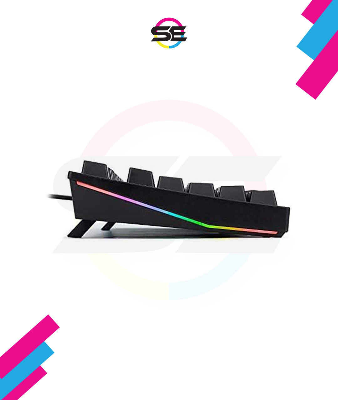 Redragon K592-PRO RGB Wired Mechanical Gaming Keyboard – 104 Keys Full Size, V-Optical Blue Switch, RGB Side Glow, Keycap Puller – Black/Brown