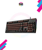 Redragon K592-PRO RGB Wired Mechanical Gaming Keyboard – 104 Keys Full Size, V-Optical Blue Switch, RGB Side Glow, Keycap Puller – Black/Brown