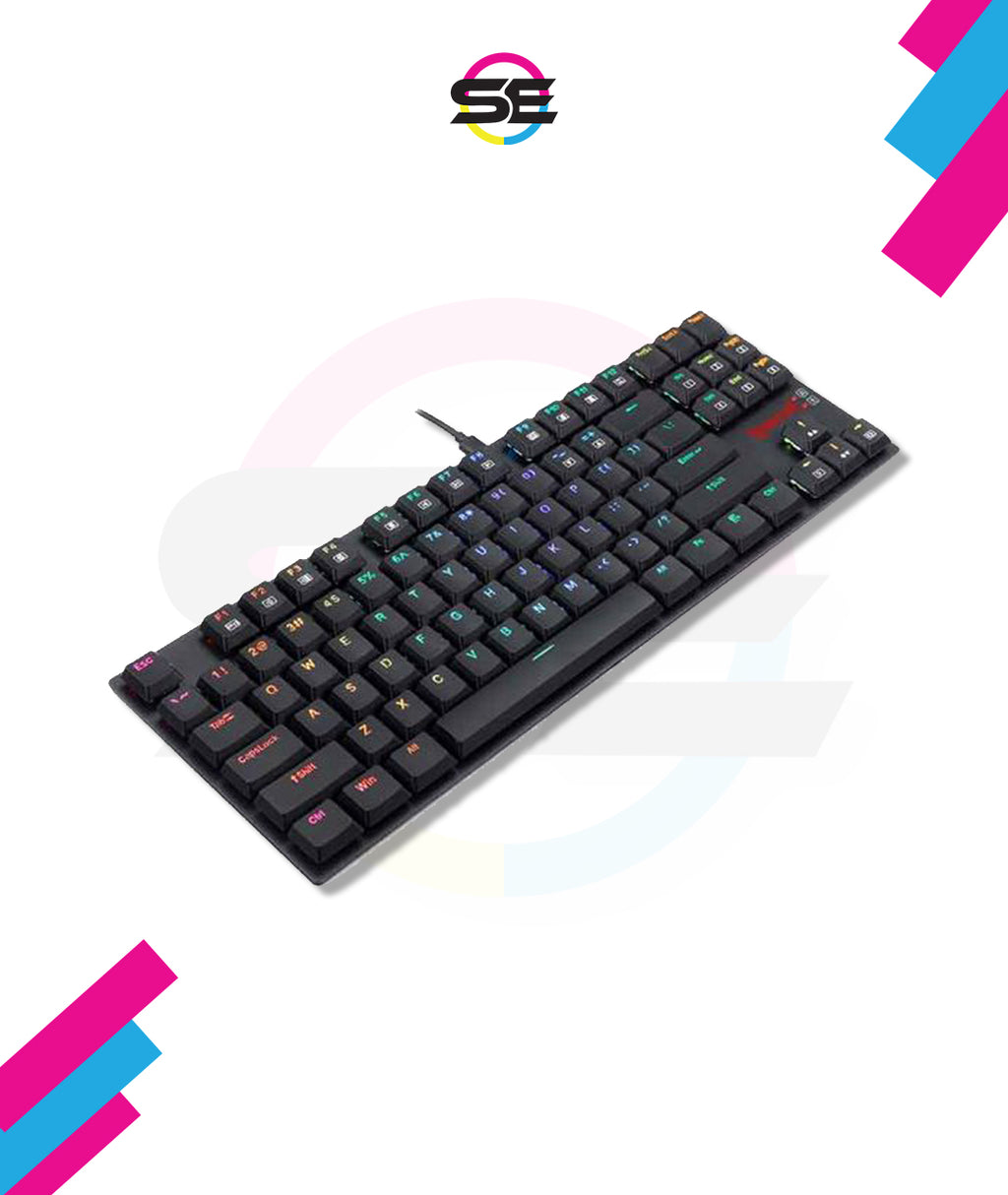 Redragon K607 RGB Low Profile TKL Wired Mechanical Gaming Keyboard – 87 Keys, Blue Switch, Type-C, Multi-Device Bluetooth + 2.4G – Black