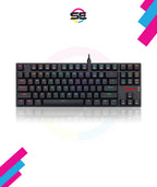 Redragon K607 RGB Low Profile TKL Wired Mechanical Gaming Keyboard – 87 Keys, Blue Switch, Type-C, Multi-Device Bluetooth + 2.4G – Black