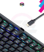 Redragon K607 RGB Low Profile TKL Wired Mechanical Gaming Keyboard – 87 Keys, Blue Switch, Type-C, Multi-Device Bluetooth + 2.4G – Black