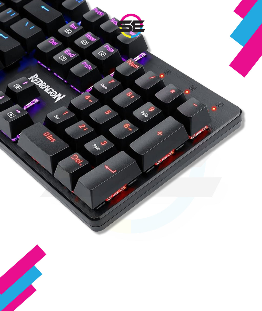 Redragon K608 Elite VALHEIM Rainbow RGB Wired Mechanical Gaming Keyboard – 104 Keys Full Size NKRO, Black Switch (Soft Tactile, Low Noise) – Black