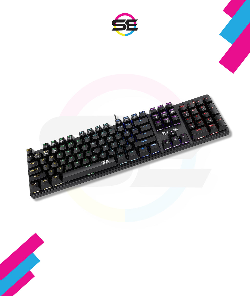 Redragon K608 Elite VALHEIM Rainbow RGB Wired Mechanical Gaming Keyboard – 104 Keys Full Size NKRO, Black Switch (Soft Tactile, Low Noise) – Black