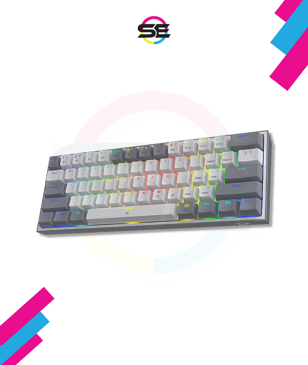 Redragon K617 FIZZ RGB Wired Mechanical Gaming Keyboard – 61 Keys 60% Layout, Red Switch, 16.8M RGB, Detachable USB-C, 430g Ultra-Light