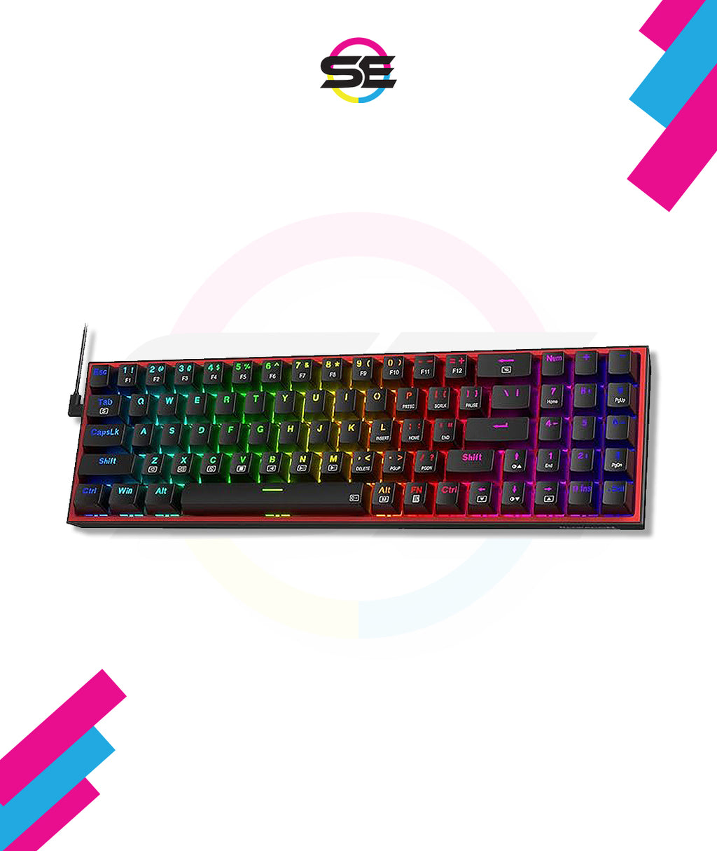 Redragon K628 POLLUX RGB 75% Hot-Swap Wired Mechanical Gaming Keyboard – 78 Keys, Red Switch, Free-Mod PCB, 470g Ultra-Light, Pro Software – Black/Red