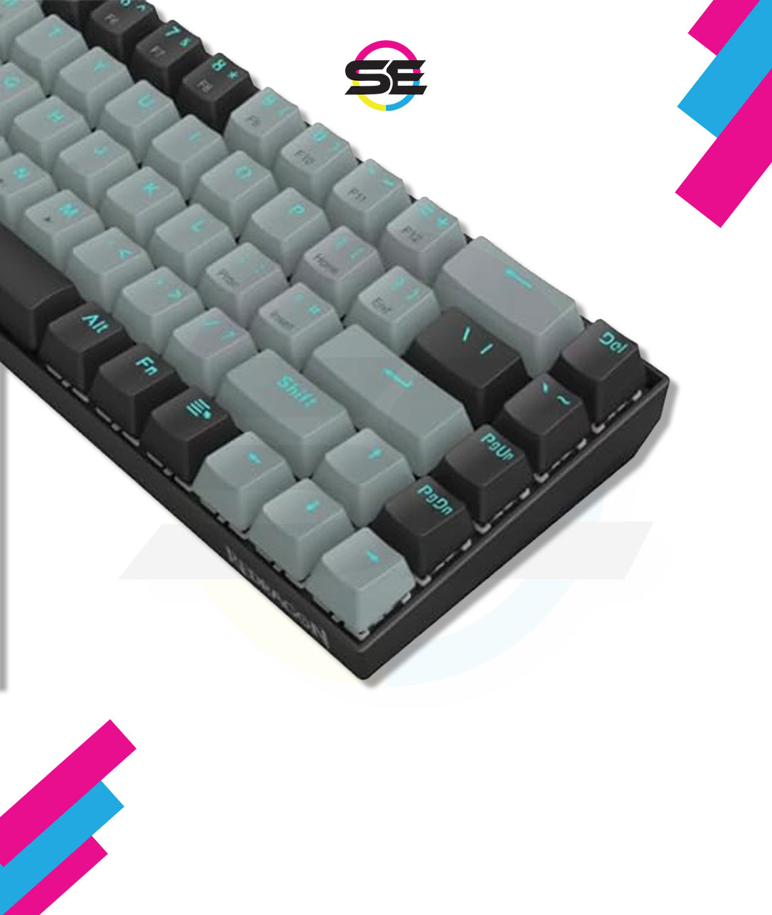 Redragon K662L-G1RS Wireless Portable 65% Mechanical Gaming Keyboard – 68 Keys, Red Switch, Double-Shot Keycaps, 2.4G + Bluetooth, 2×AAA Battery – Black/Gray