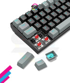 Redragon K662L-K1RS Wireless Portable 65% Mechanical Gaming Keyboard – 68 Keys, Red Switch, Double-Shot Keycaps, 2.4G + Bluetooth, 2×AAA Battery – Dark Gray/Black