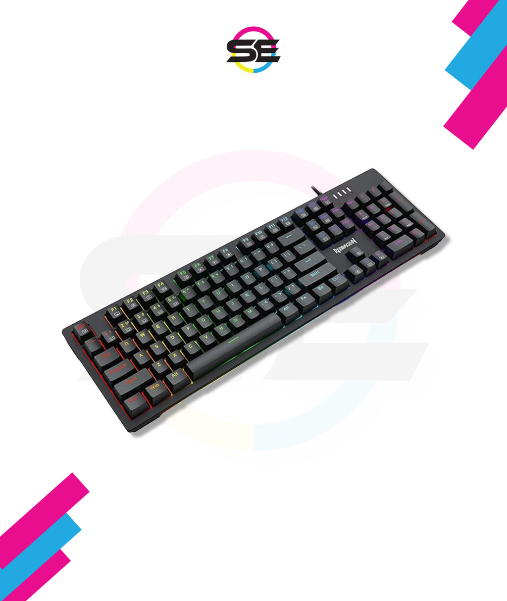 Redragon K679 RGB Full Size Wired Mechanical Gaming Keyboard – 104 Keys, Blue Switch, Sound Absorbing Foam, RGB Side Lighting – Black