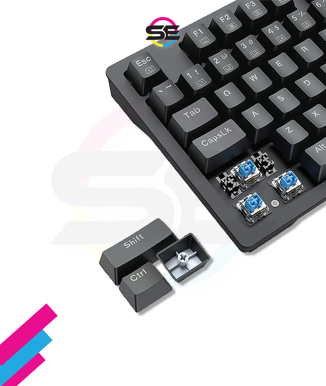Redragon K679 RGB Full Size Wired Mechanical Gaming Keyboard – 104 Keys, Blue Switch, Sound Absorbing Foam, RGB Side Lighting – Black