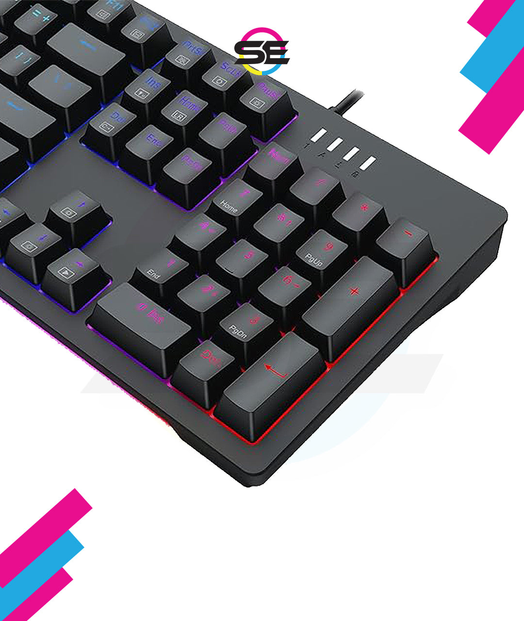 Redragon K679 RGB Full Size Wired Mechanical Gaming Keyboard – 104 Keys, Blue Switch, Sound Absorbing Foam, RGB Side Lighting – Black