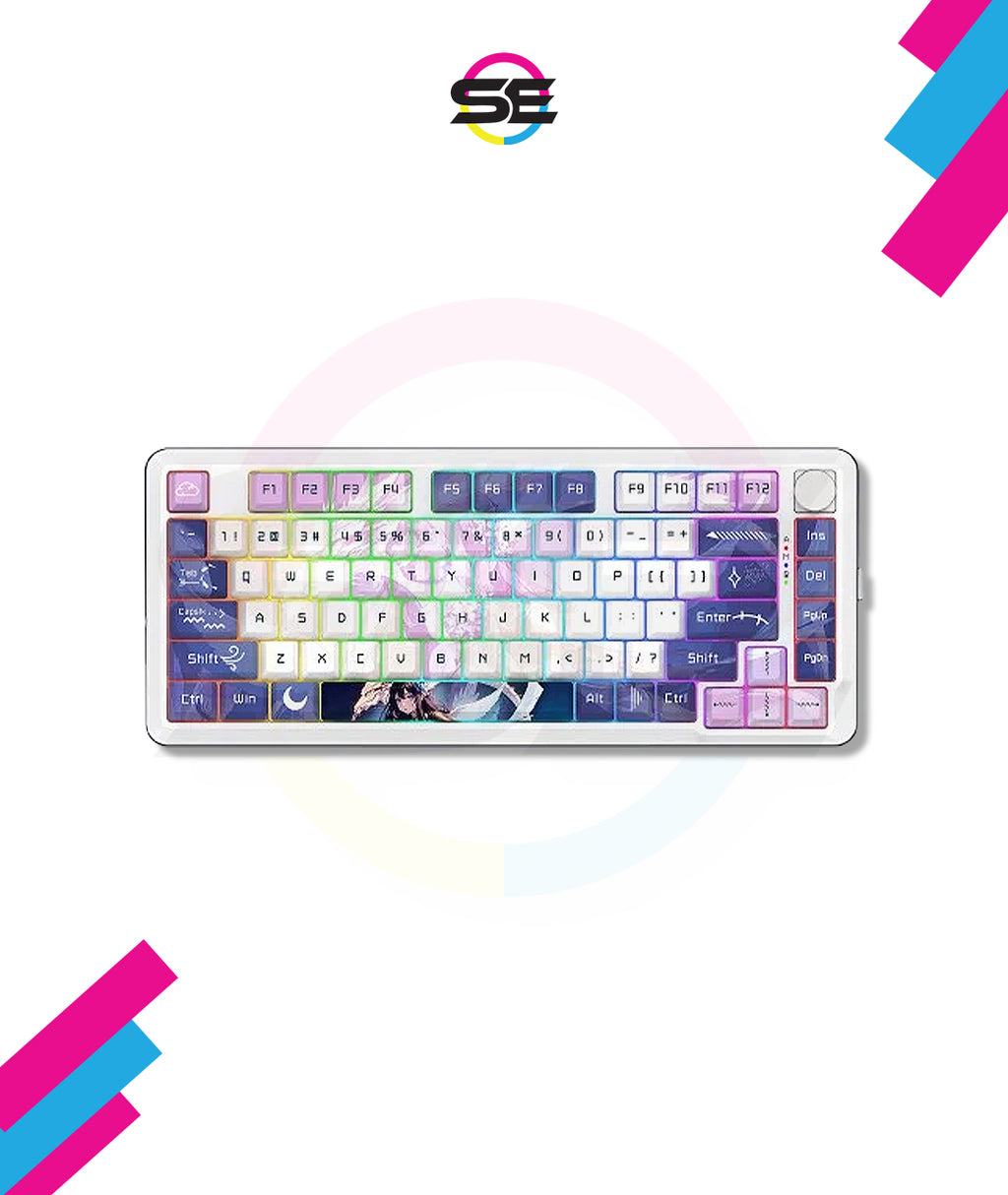 Redragon K681 ACG RGB Wireless Tri-Mode Gasket Hot-Swap Mechanical Gaming Keyboard – 75% Layout, Knob, Anime ACG Design, 2.4G + Bluetooth + Wired