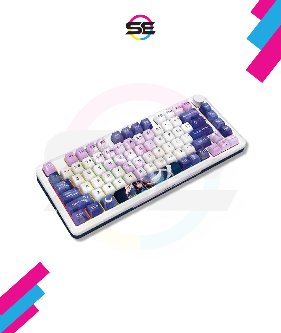 Redragon K681 ACG RGB Wireless Tri-Mode Gasket Hot-Swap Mechanical Gaming Keyboard – 75% Layout, Knob, Anime ACG Design, 2.4G + Bluetooth + Wired