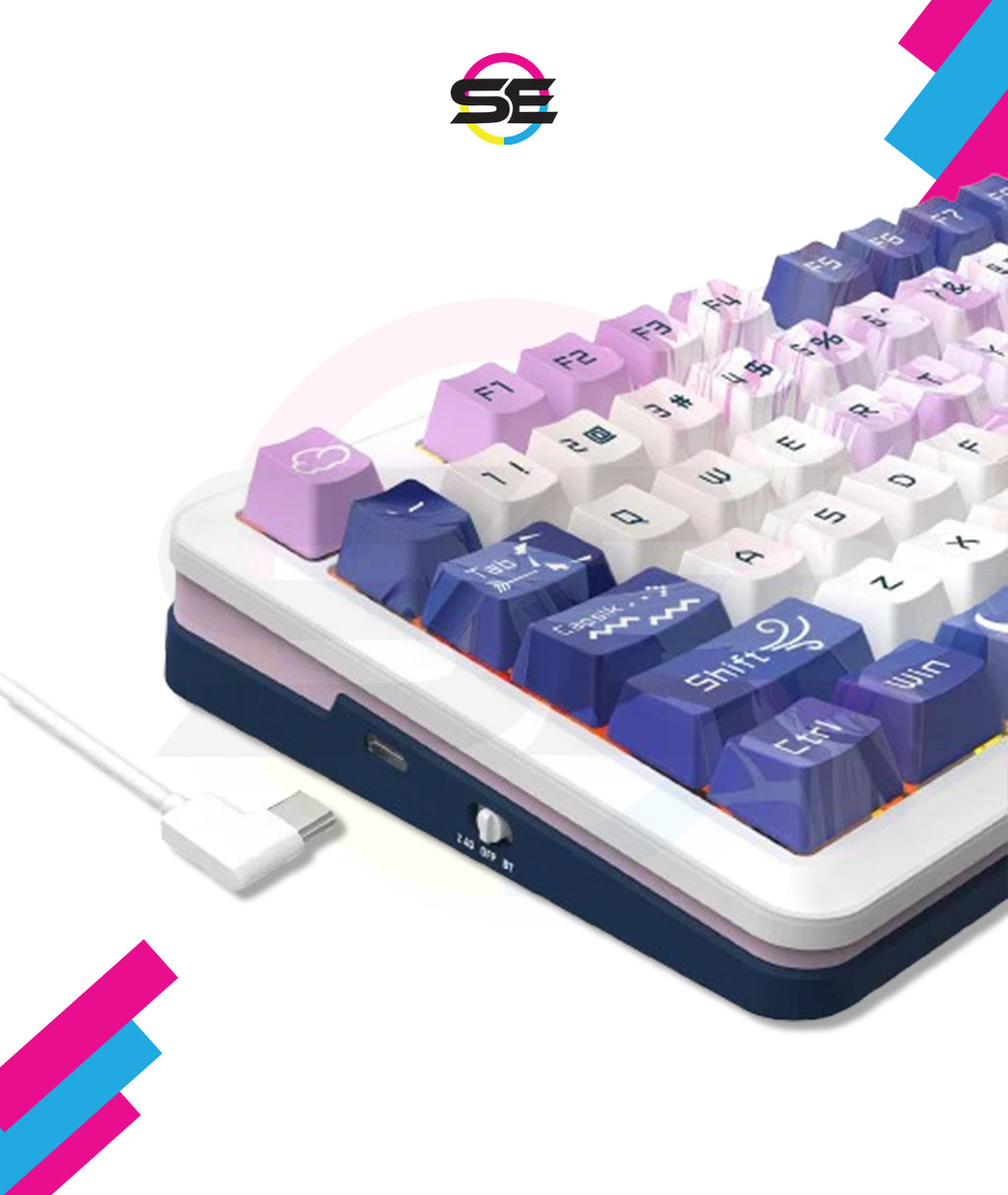 Redragon K681 ACG RGB Wireless Tri-Mode Gasket Hot-Swap Mechanical Gaming Keyboard – 75% Layout, Knob, Anime ACG Design, 2.4G + Bluetooth + Wired