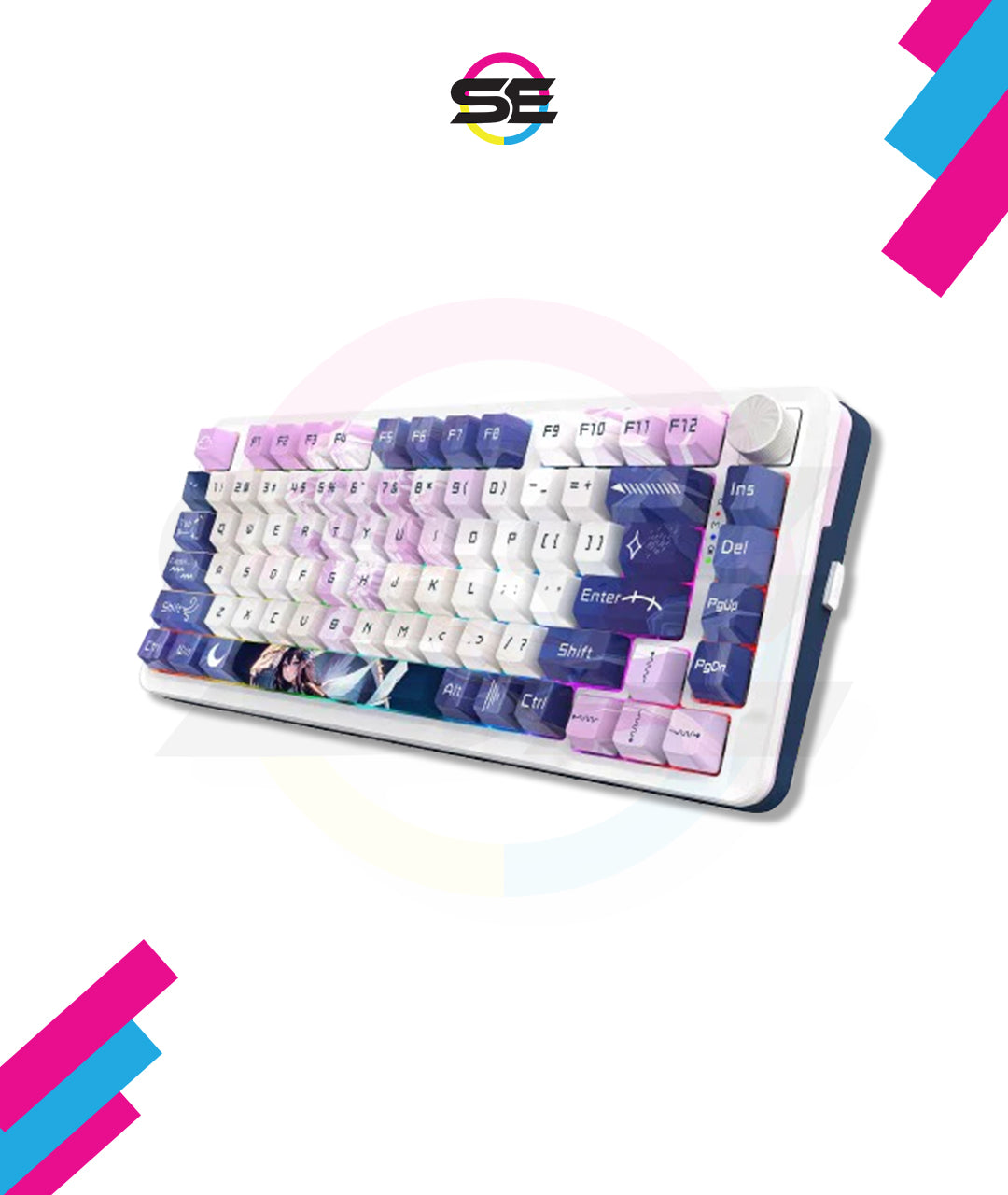 Redragon K681 ACG RGB Wireless Tri-Mode Gasket Hot-Swap Mechanical Gaming Keyboard – 75% Layout, Knob, Anime ACG Design, 2.4G + Bluetooth + Wired