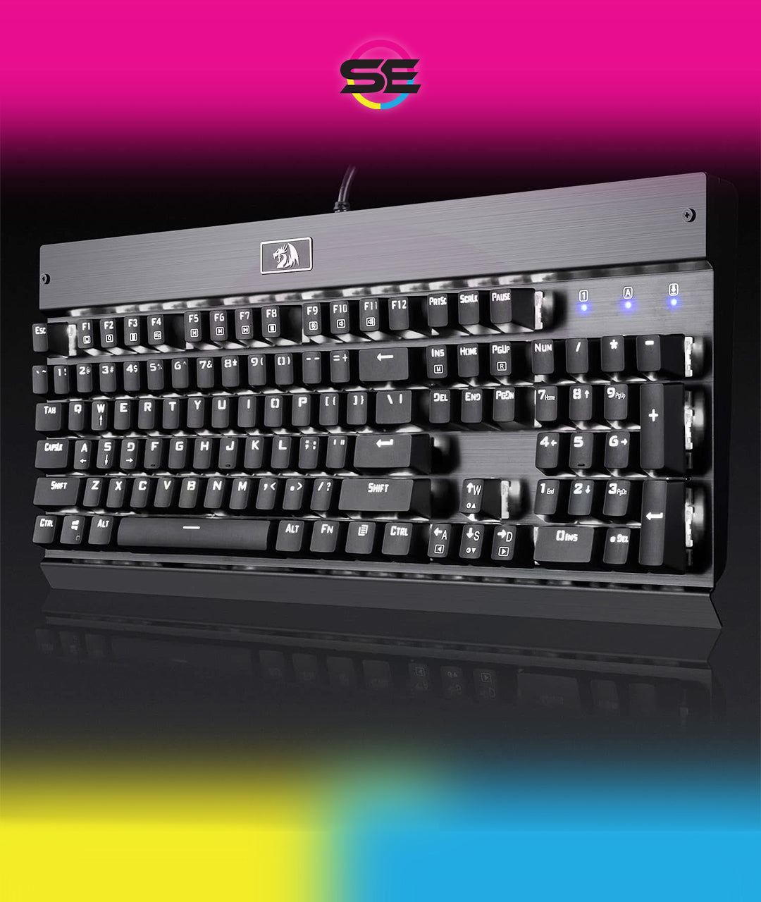 Redragon KG010-KN Wired Mechanical Gaming Keyboard – 9 LED Backlit Effects, Brown Switch, Double-Shot Keycaps