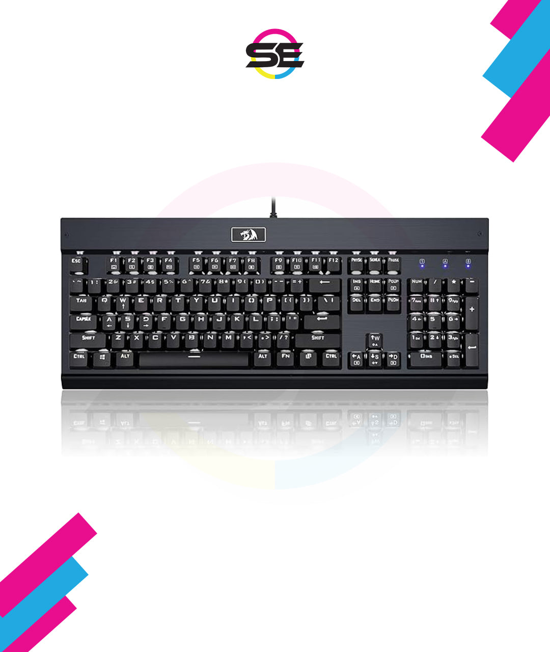 Redragon KG010-KN Wired Mechanical Gaming Keyboard – 9 LED Backlit Effects, Brown Switch, Double-Shot Keycaps