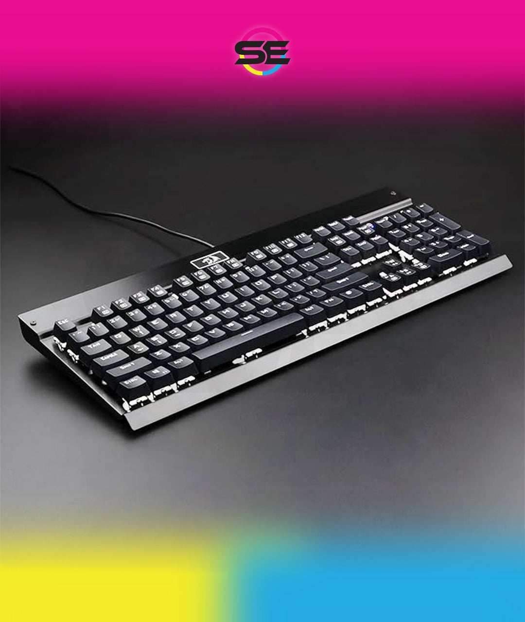 Redragon KG010-KN Wired Mechanical Gaming Keyboard – 9 LED Backlit Effects, Brown Switch, Double-Shot Keycaps