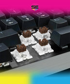 Redragon KG010-KN Wired Mechanical Gaming Keyboard – 9 LED Backlit Effects, Brown Switch, Double-Shot Keycaps