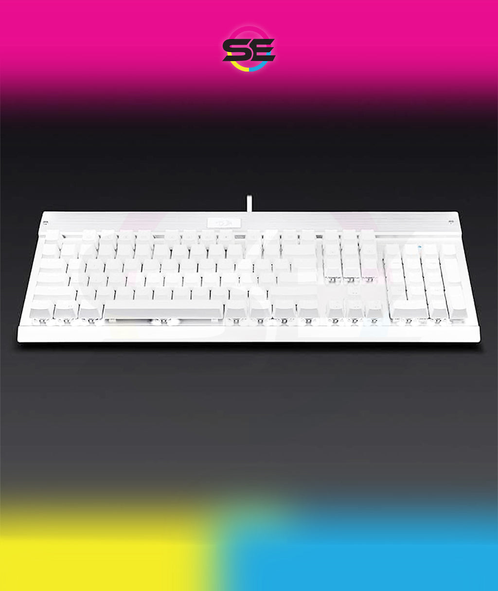 Redragon KG010-WN Wired Mechanical Gaming Keyboard – 9 LED Backlit Effects, Brown Switch, Double-Shot Keycaps – White