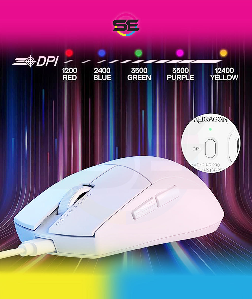 Redragon M724 Wired Gaming Mouse – White