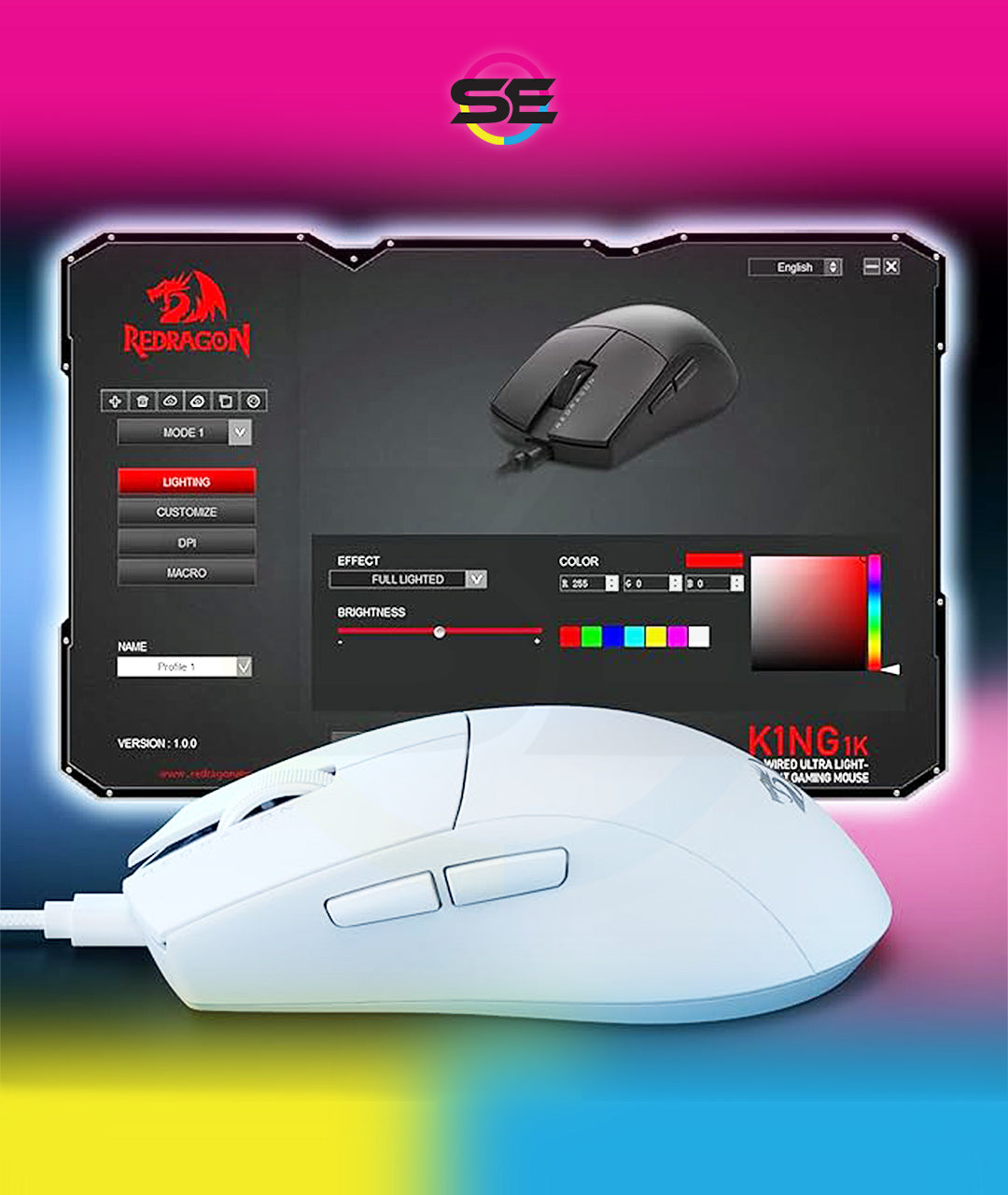 Redragon M724 Wired Gaming Mouse – White