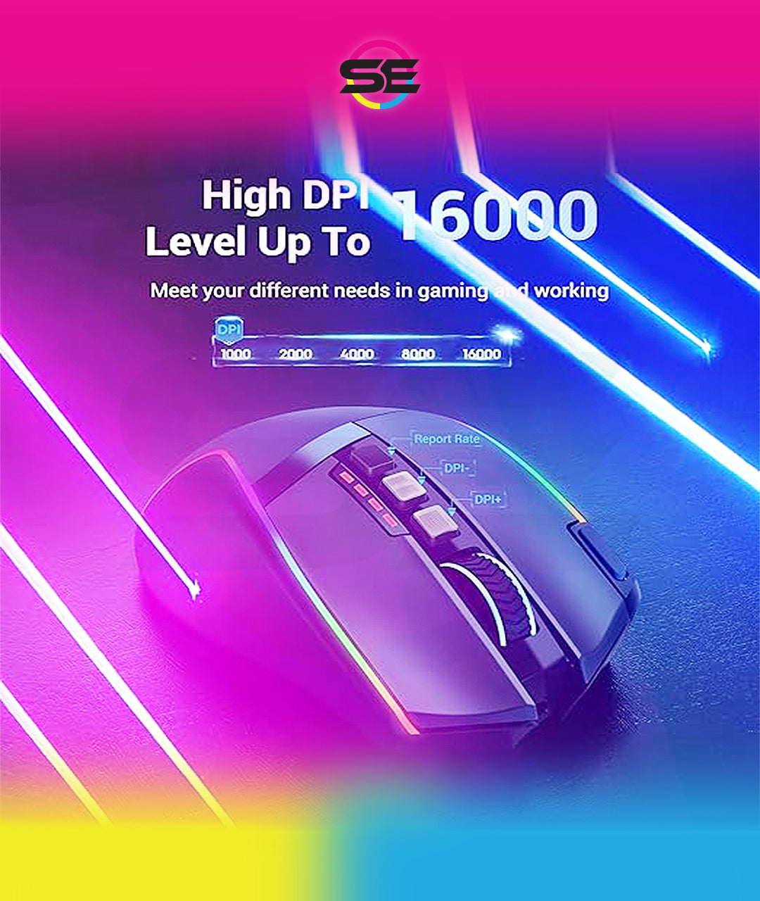 Redragon M801 Wireless RGB MMO Gaming Mouse – Black