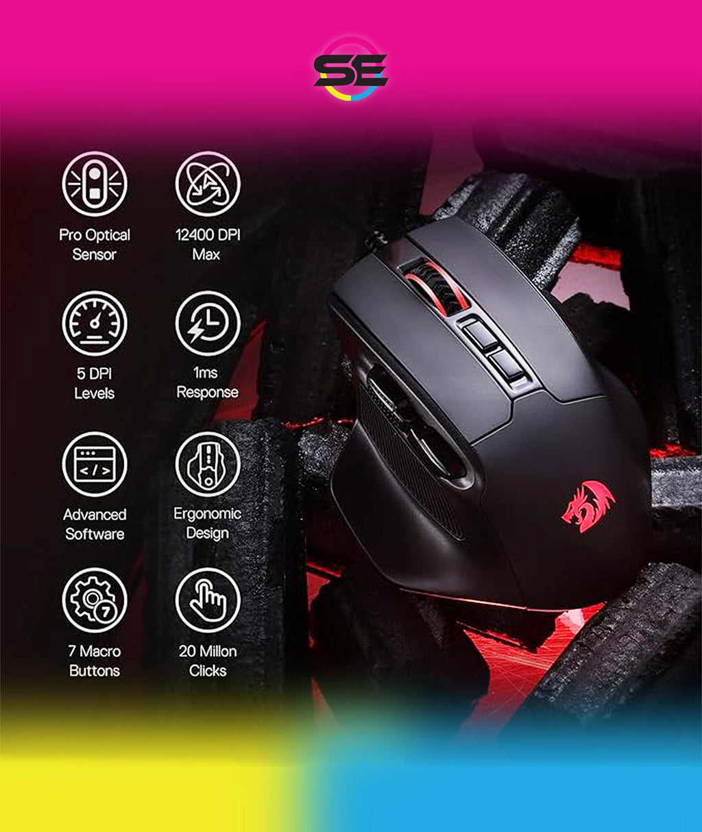 Redragon M806 Bullseye Wired RGB Gaming Mouse
