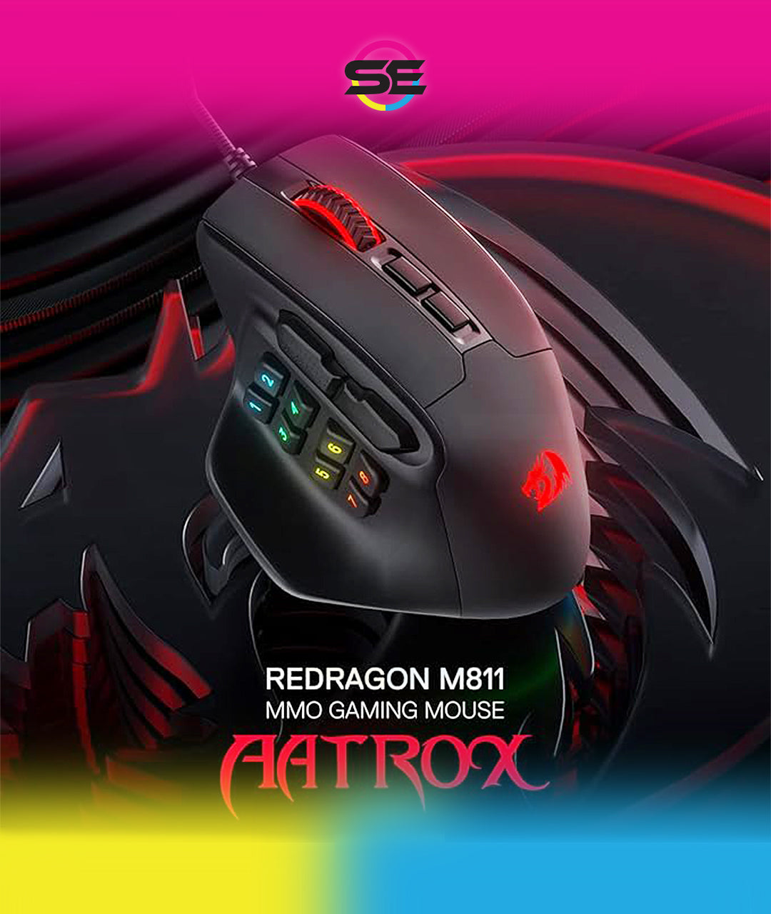 Redragon M811 Aatrox MMO Wired RGB Gaming Mouse