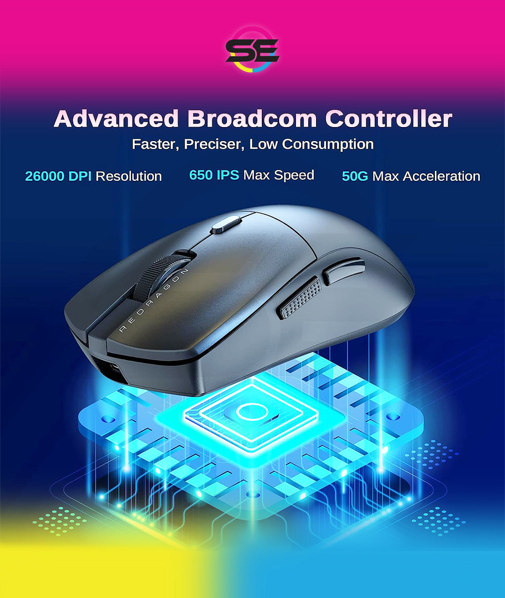 Redragon M815 PRO 3-Mode Wireless Gaming Mouse 26K DPI