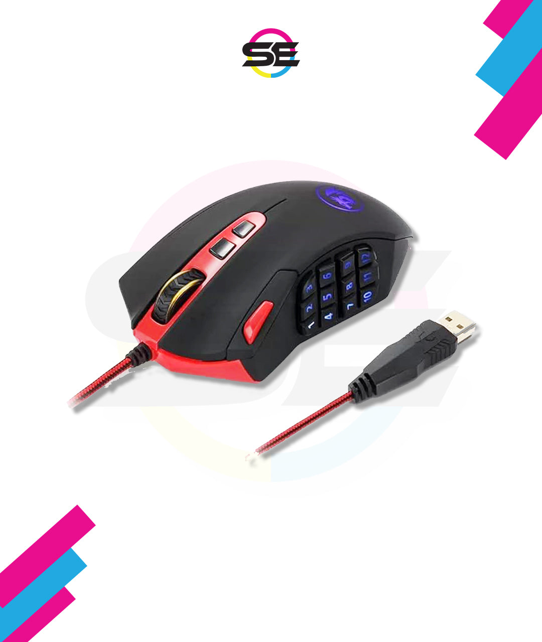 Redragon M901 Perdition 24000 DPI MMO Wired RGB Gaming Mouse