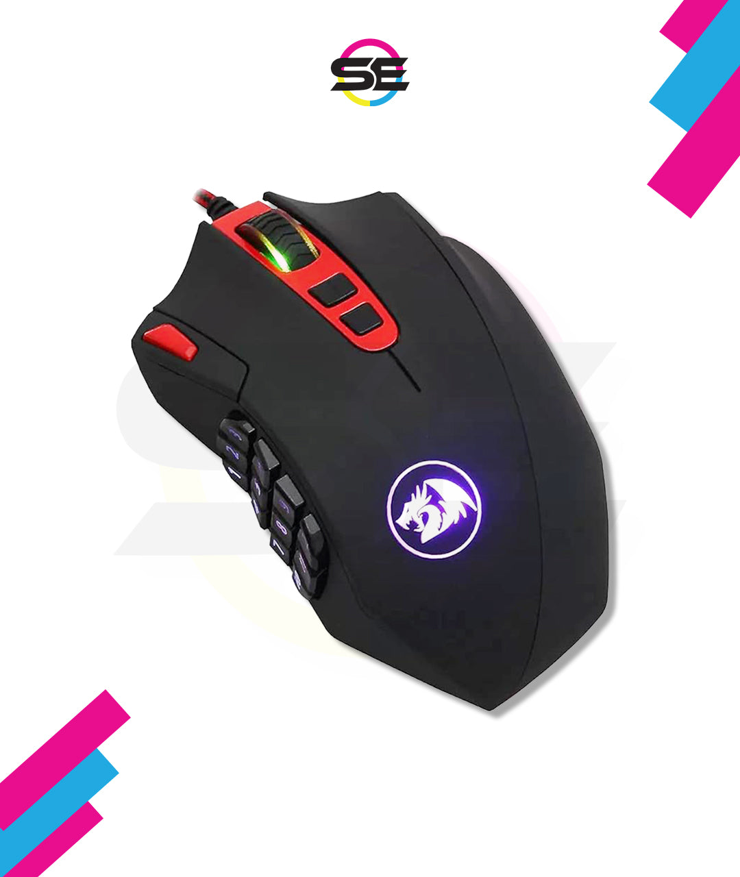 Redragon M901 Perdition 24000 DPI MMO Wired RGB Gaming Mouse