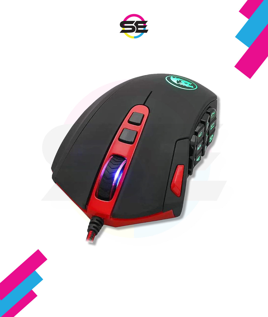 Redragon M901 Perdition 24000 DPI MMO Wired RGB Gaming Mouse