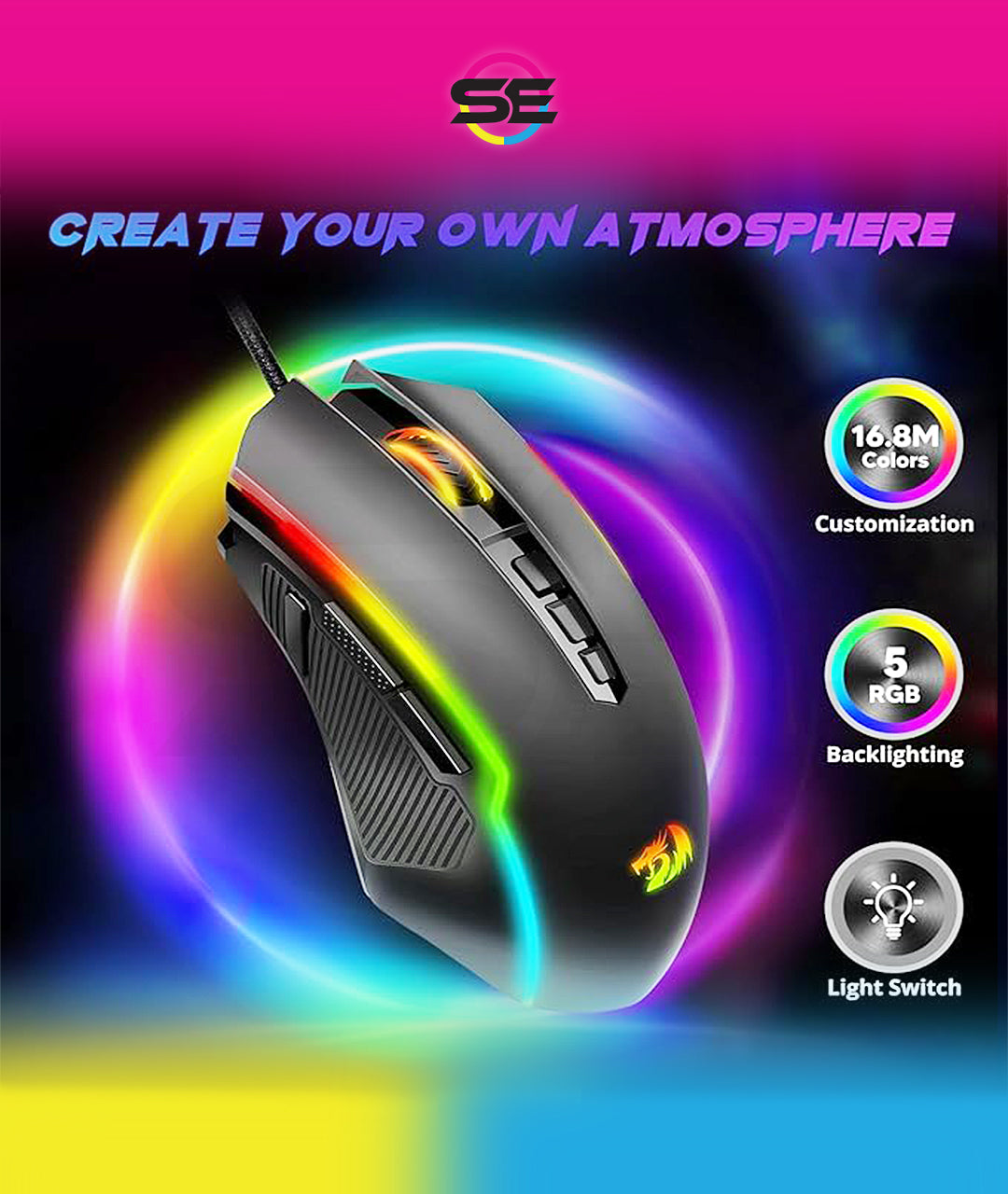 Redragon M910 Ranger RGB Wired Gaming Mouse 12400 DPI