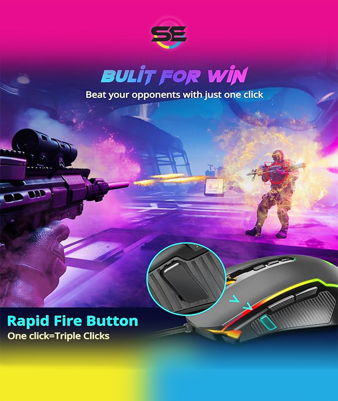 Redragon M910 Ranger RGB Wired Gaming Mouse 12400 DPI