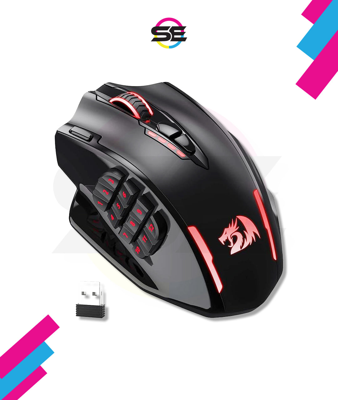 Redragon M913 Impact Elite Wired/Wireless MMO Gaming Mouse 16000 DPI