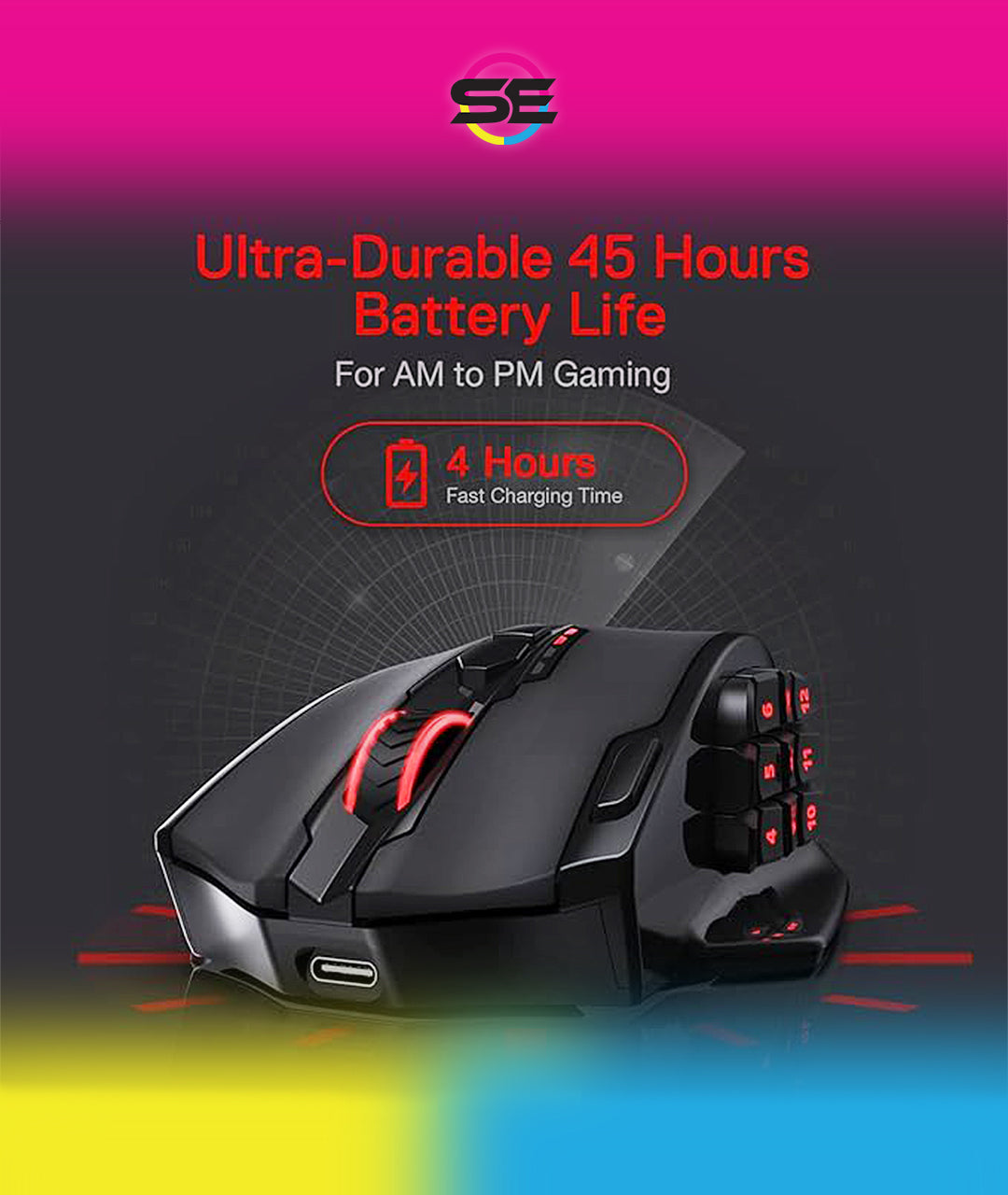 Redragon M913 Impact Elite Wired/Wireless MMO Gaming Mouse 16000 DPI