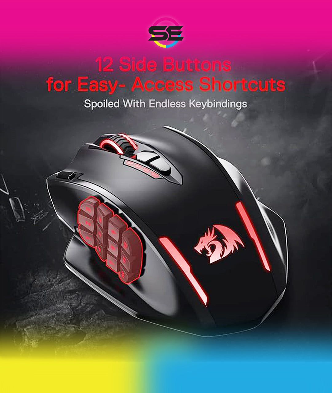 Redragon M913 Impact Elite Wired/Wireless MMO Gaming Mouse 16000 DPI