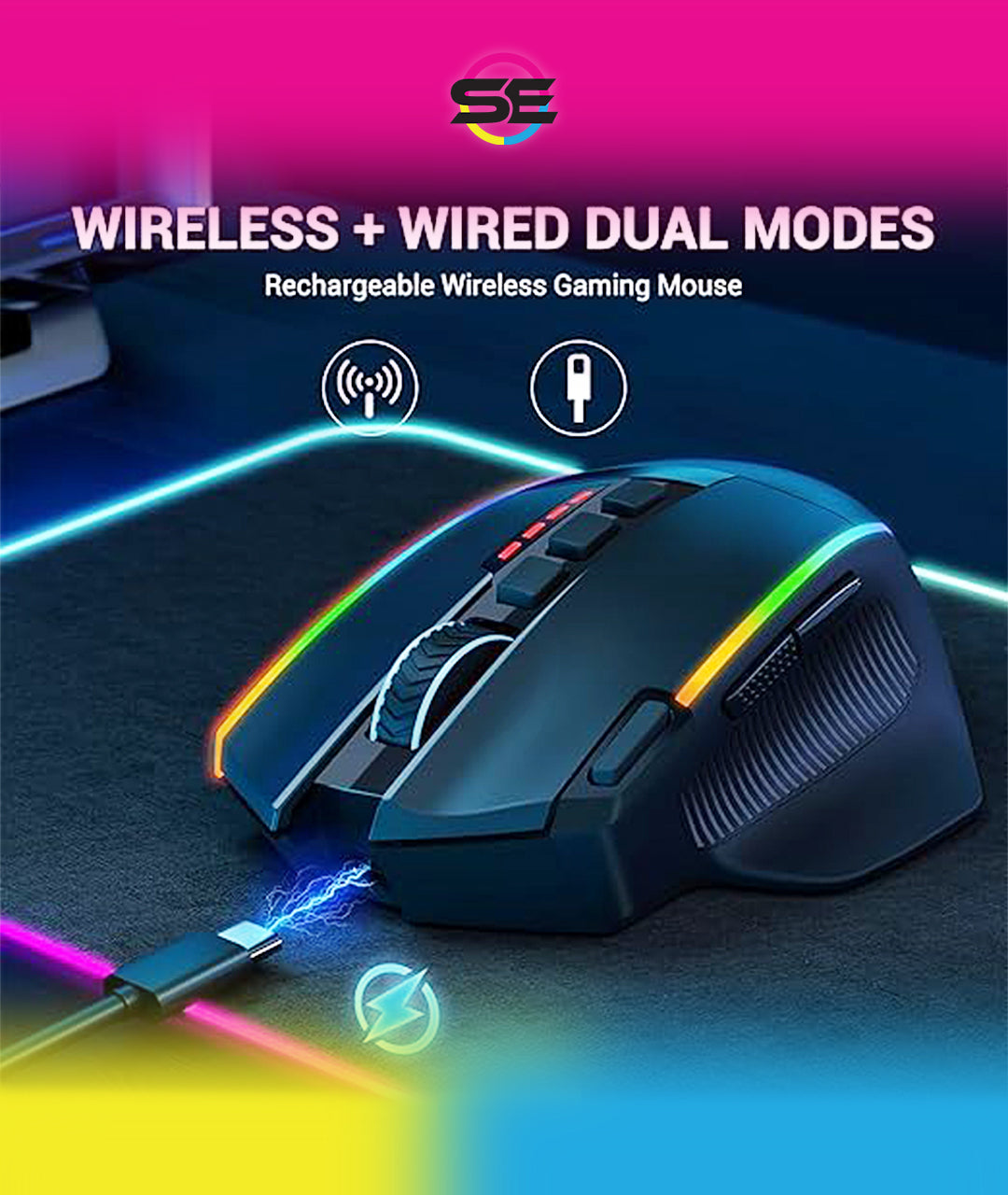 Redragon M915 SWAIN RGB Wireless Gaming Mouse 16000 DPI