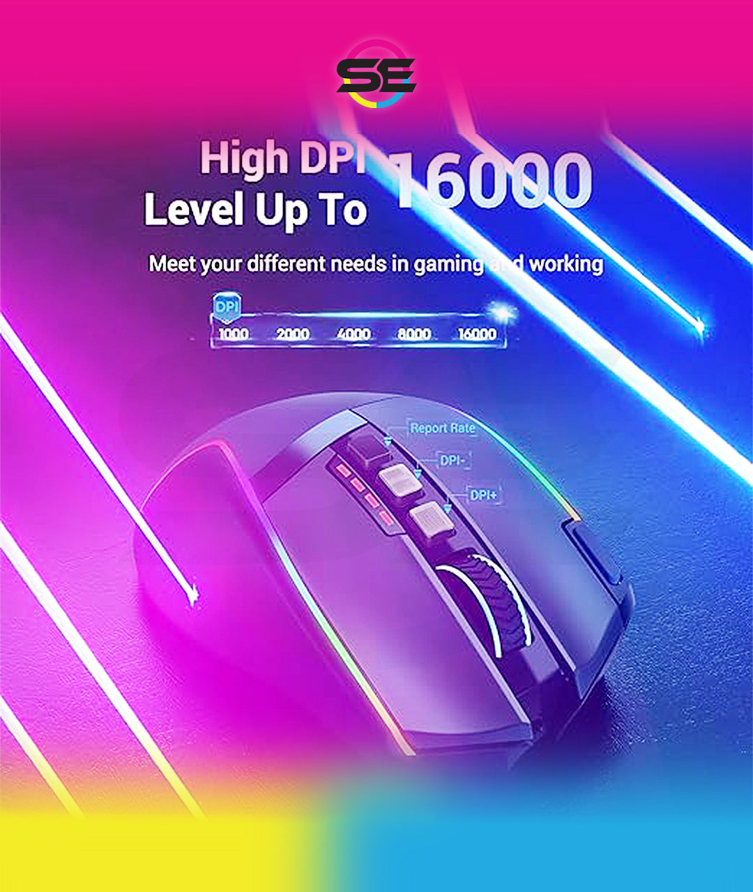 Redragon M915 SWAIN RGB Wireless Gaming Mouse 16000 DPI