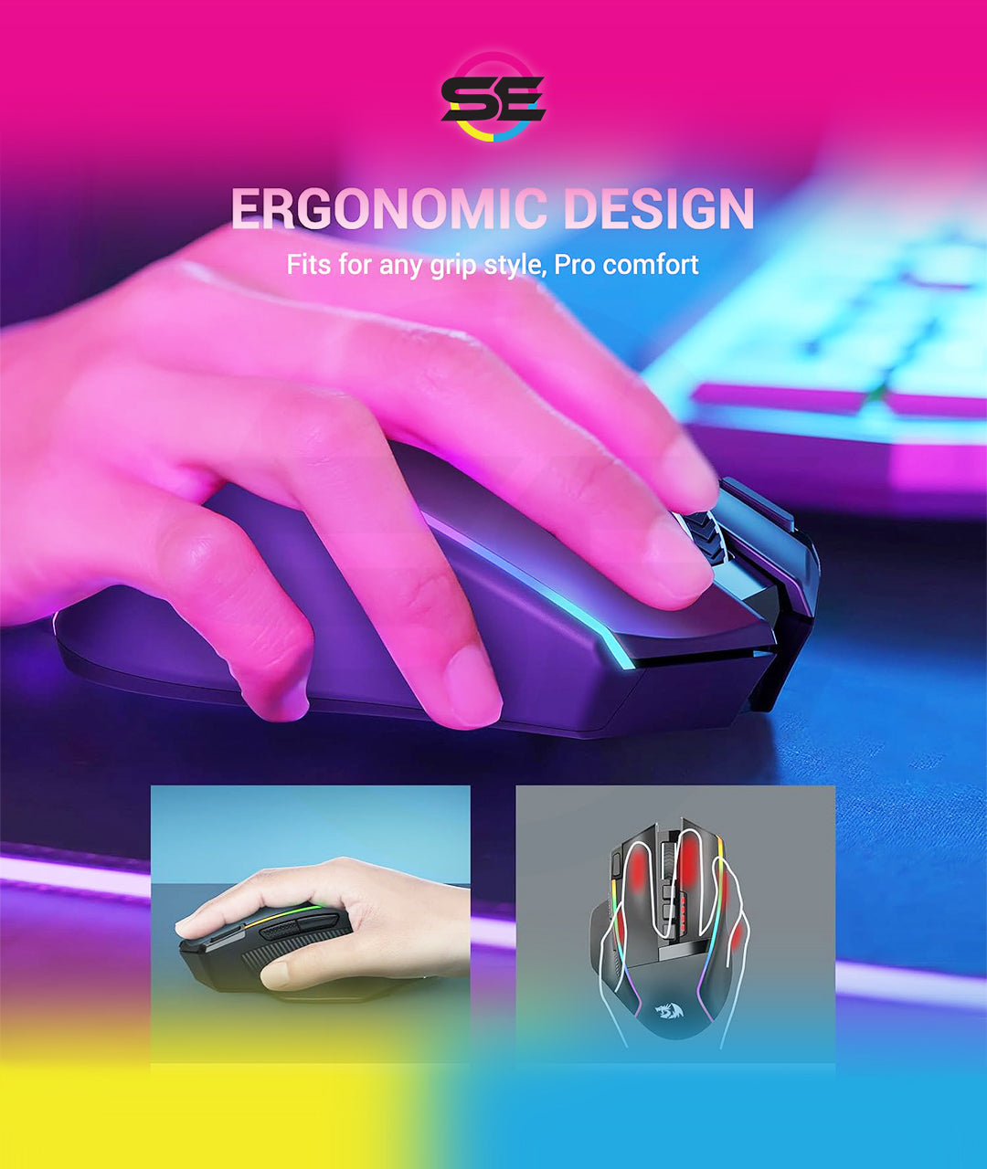 Redragon M915 SWAIN RGB Wireless Gaming Mouse 16000 DPI