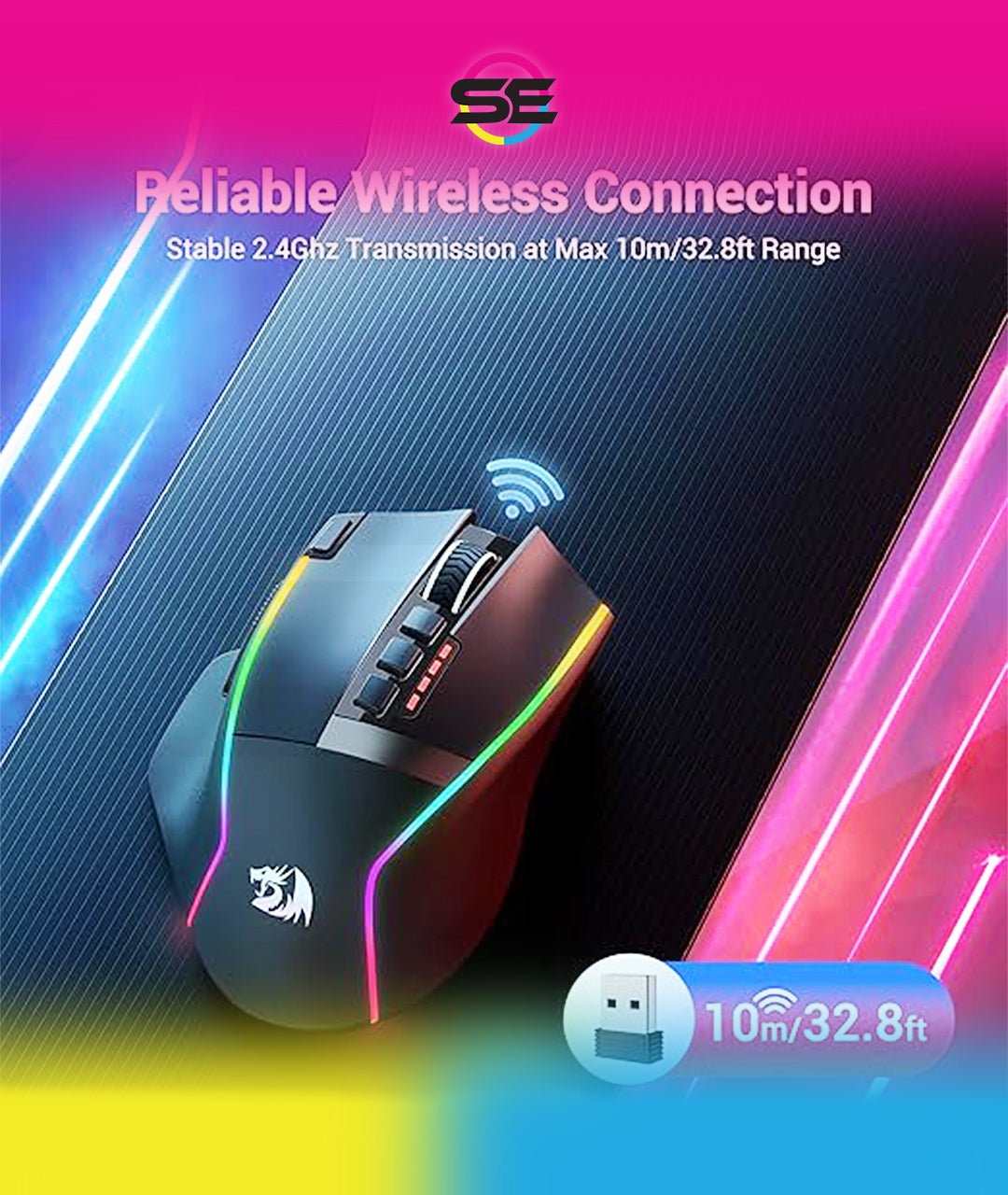 Redragon M915 SWAIN RGB Wireless Gaming Mouse 16000 DPI