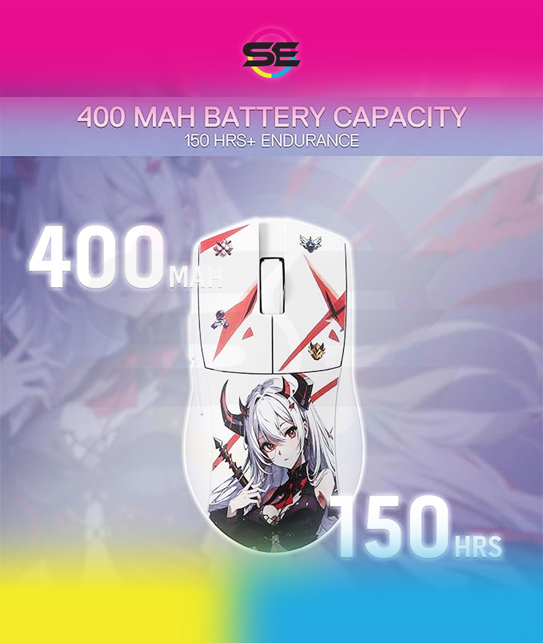 Redragon M916AK-PRO 3-Mode Wireless Gaming Mouse 26000 DPI – Anime Edition